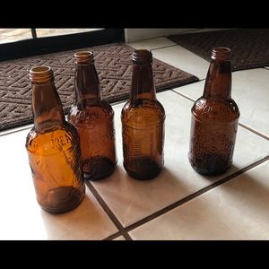 Four Sioux City Brown Soda Bottles